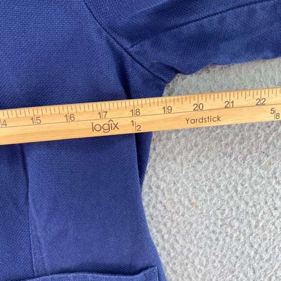 Eileen Fisher Blazer Womens Medium Navy Button Up Pockets Office Career Casual - Picture 8 of 10